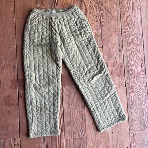 Bobo Choses Thick Quilted Pants Size 10-11 Olive Green